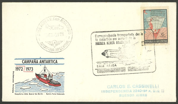 Lot 24 - argentine antarctica postal history -  Guillermo Jalil - Philatino Auction # 2223 ARGENTINA: 