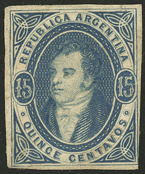 Lot 75 - Argentina RIVADAVIAS - PROOFS -  Guillermo Jalil - Philatino Auction # 2224 ARGENTINA: Special July auction