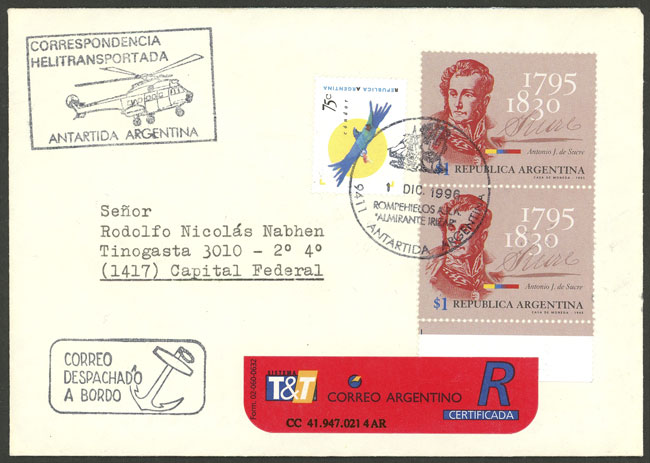 Lot 2 - argentine antarctica postal history -  Guillermo Jalil - Philatino Auction # 2227 ARGENTINA: