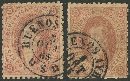 Lot 128 - Argentina rivadavias -  Guillermo Jalil - Philatino Auction # 2236 ARGENTINA: Lots of an excellent collection with VERY LOW STARTS (it includes many rarities!)