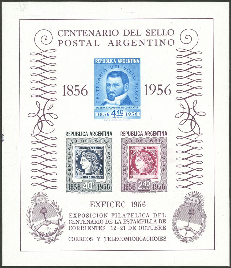 Lot 1281 - Argentina souvenir sheets -  Guillermo Jalil - Philatino Auction # 2237 ARGENTINA: Very enjoyable general auction (2), with a lot of interesting material of all periods!!