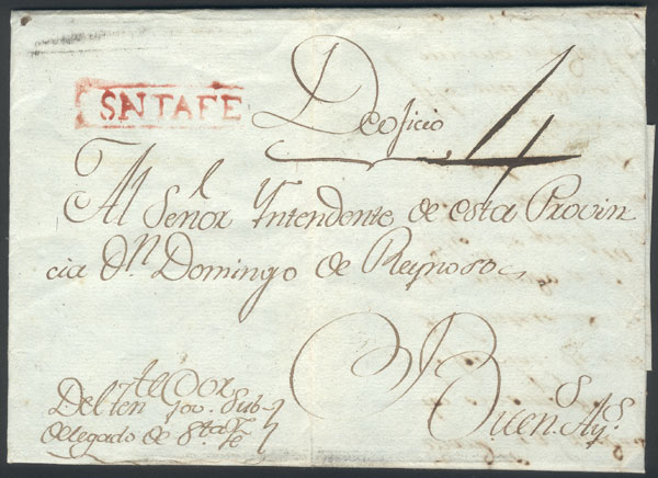 Lot 168 - Argentina postal history - pre-stamp mail -  Guillermo Jalil - Philatino Auction # 2238 ARGENTINA: Special October auction