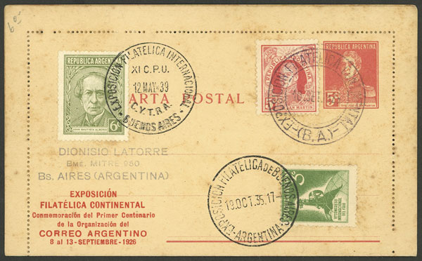 Lot 1228 - Argentina Postal stationery - Guillermo Jalil - Philatino Auction # 2242 ARGENTINA: Lot 1228 - Argentina Postal stationery - Guillermo Jalil - Philatino Auction # 2242 ARGENTINA: