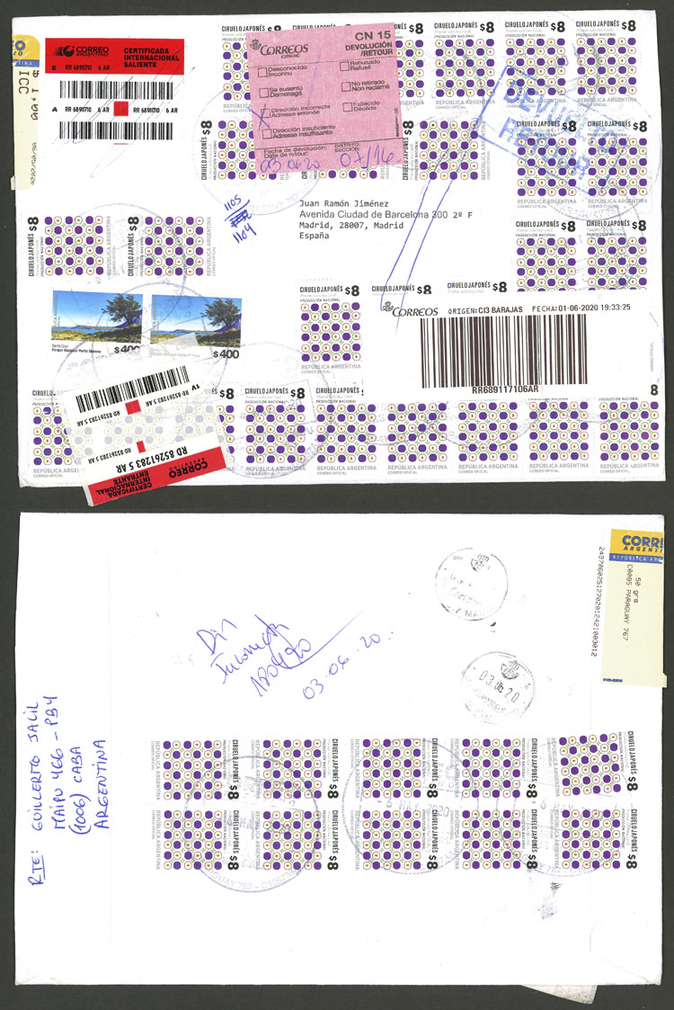 Lot 1405 - Argentina postal history -  Guillermo Jalil - Philatino Auction # 2242 ARGENTINA: 