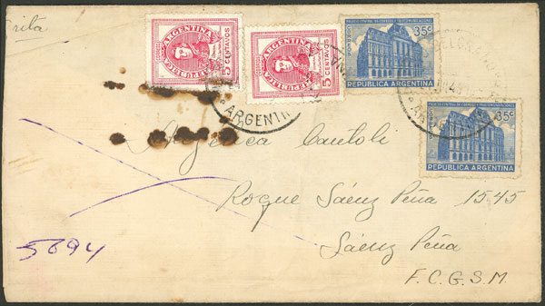 Lot 1368 - Argentina postal history - Guillermo Jalil - Philatino Auction # 2242 ARGENTINA: Lot 1368 - Argentina postal history - Guillermo Jalil - Philatino Auction # 2242 ARGENTINA: