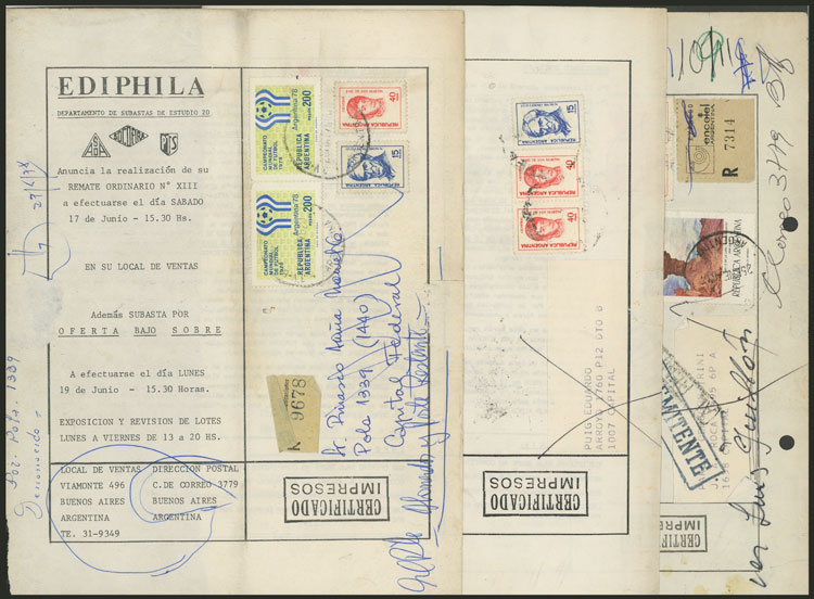 Lot 1390 - Argentina postal history - Guillermo Jalil - Philatino Auction # 2242 ARGENTINA: Lot 1390 - Argentina postal history - Guillermo Jalil - Philatino Auction # 2242 ARGENTINA: