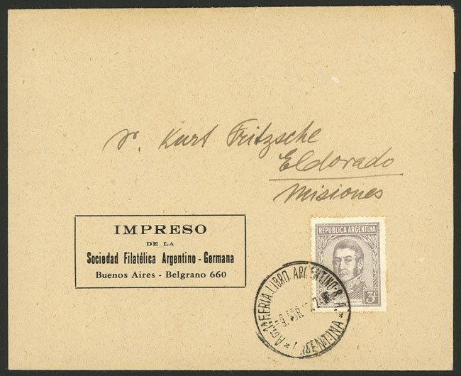 Lot 1360 - Argentina postal history - Guillermo Jalil - Philatino Auction # 2242 ARGENTINA: Lot 1360 - Argentina postal history - Guillermo Jalil - Philatino Auction # 2242 ARGENTINA: