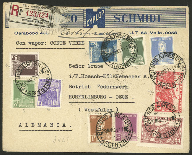 Lot 1348 - Argentina postal history - Guillermo Jalil - Philatino Auction # 2242 ARGENTINA: Lot 1348 - Argentina postal history - Guillermo Jalil - Philatino Auction # 2242 ARGENTINA: