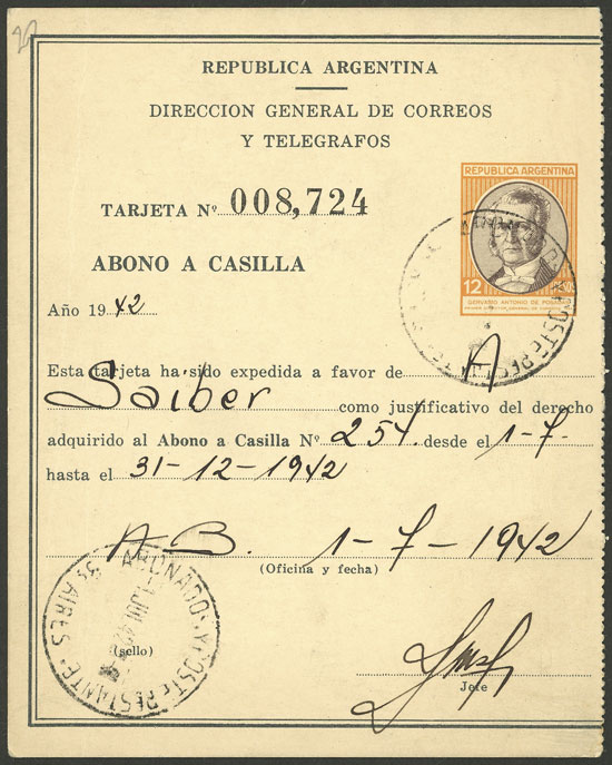 Lot 1199 - Argentina Postal stationery - Guillermo Jalil - Philatino Auction # 2242 ARGENTINA: Lot 1199 - Argentina Postal stationery - Guillermo Jalil - Philatino Auction # 2242 ARGENTINA: