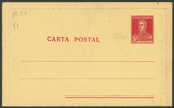 Lot 1226 - Argentina Postal stationery - Guillermo Jalil - Philatino Auction # 2242 ARGENTINA: Lot 1226 - Argentina Postal stationery - Guillermo Jalil - Philatino Auction # 2242 ARGENTINA: