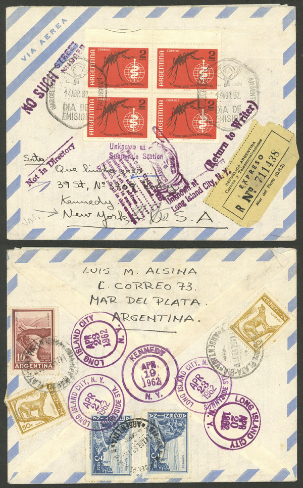 Lot 1374 - Argentina postal history - Guillermo Jalil - Philatino Auction # 2242 ARGENTINA: Lot 1374 - Argentina postal history - Guillermo Jalil - Philatino Auction # 2242 ARGENTINA: