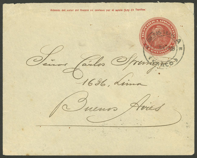 Lot 1334 - Argentina postal history - Guillermo Jalil - Philatino Auction # 2242 ARGENTINA: Lot 1334 - Argentina postal history - Guillermo Jalil - Philatino Auction # 2242 ARGENTINA: