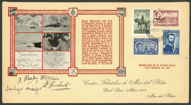 Lot 22 - ARGENTINE ANTARCTICA - ISLAS ORCADAS postal history - Guillermo Jalil - Philatino Auction # 2242 ARGENTINA: Lot 22 - ARGENTINE ANTARCTICA - ISLAS ORCADAS postal history - Guillermo Jalil - Philatino Auction # 2242 ARGENTINA: