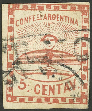 Lot 14 - Argentina confederation - Guillermo Jalil - Philatino Auction # 2243 ARGENTINA: Lot 14 - Argentina confederation - Guillermo Jalil - Philatino Auction # 2243 ARGENTINA: