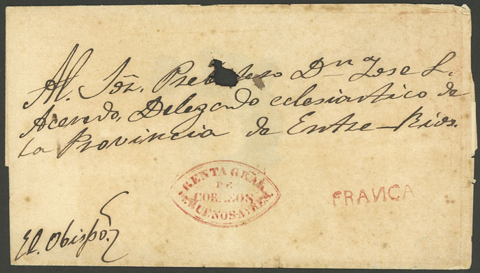 Lot 260 - Argentina POSTAL HISTORY - PREPHILATELY -  Guillermo Jalil - Philatino Auction # 2245 ARGENTINA: Special December auction