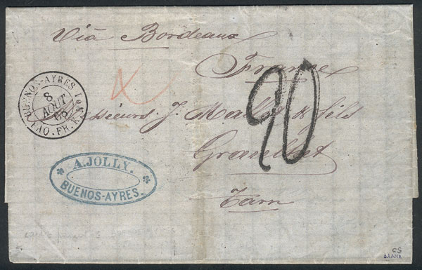 Lot 270 - Argentina postal history -  Guillermo Jalil - Philatino Auction # 2245 ARGENTINA: Special December auction