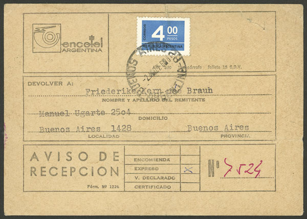 Lot 307 - Argentina postal history - Guillermo Jalil - Philatino Auction # 2245 ARGENTINA: Special December auction Lot 307 - Argentina postal history - Guillermo Jalil - Philatino Auction # 2245 ARGENTINA: Special December auction