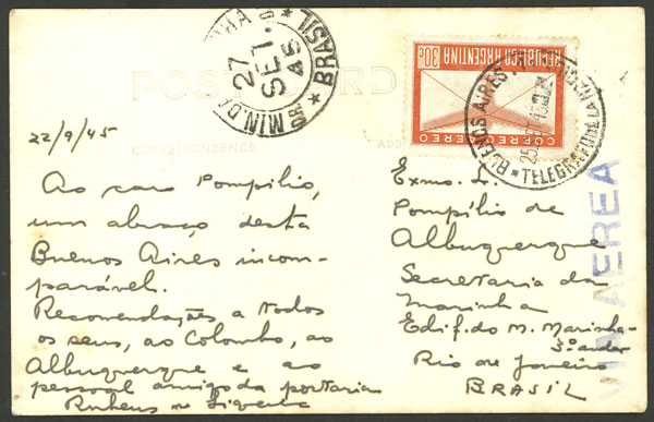 Lot 302 - Argentina postal history - Guillermo Jalil - Philatino Auction # 2245 ARGENTINA: Special December auction Lot 302 - Argentina postal history - Guillermo Jalil - Philatino Auction # 2245 ARGENTINA: Special December auction
