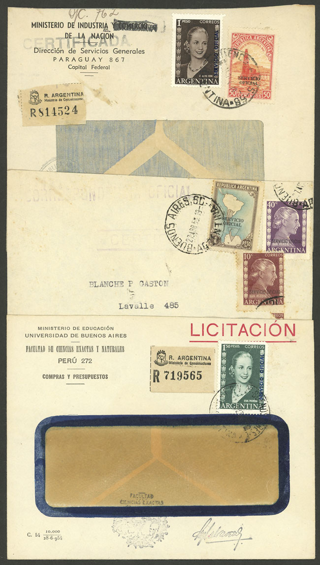 Lot 252 - Argentina official stamps - postal history -  Guillermo Jalil - Philatino Auction # 2245 ARGENTINA: Special December auction