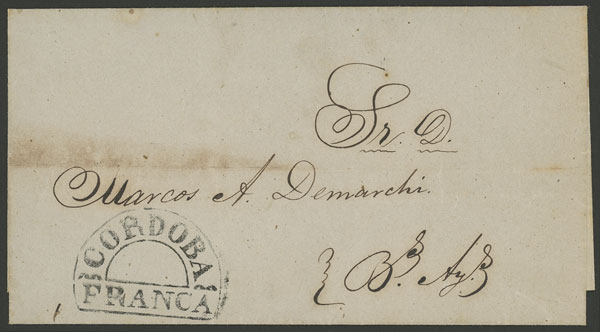 Lot 262 - Argentina pre-stamp mail -  Guillermo Jalil - Philatino Auction # 2245 ARGENTINA: Special December auction