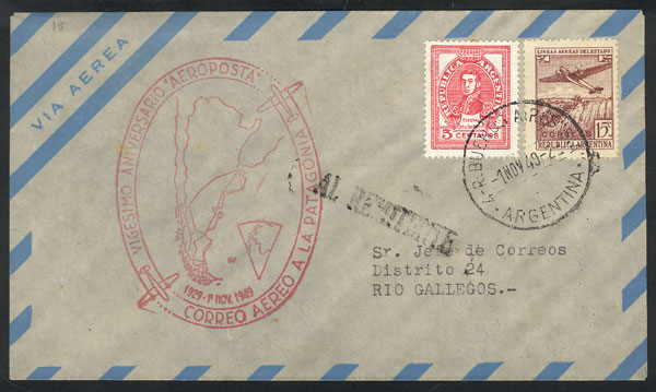 Lot 2058 - Argentina postal history -  Guillermo Jalil - Philatino Auction # 2246 ARGENTINA: 