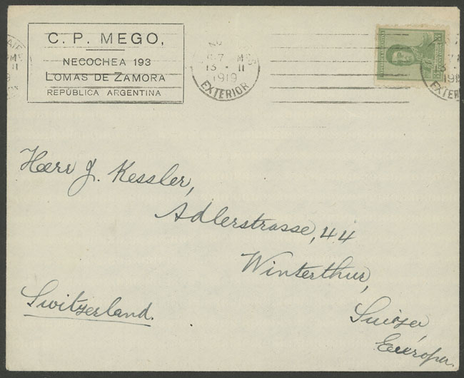 Lot 2026 - Argentina postal history -  Guillermo Jalil - Philatino Auction # 2246 ARGENTINA: 