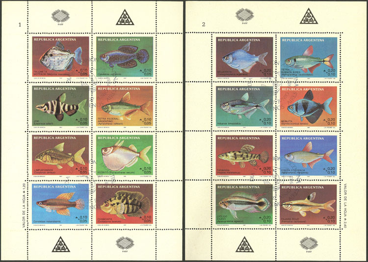 Lot 1020 - Argentina souvenir sheets -  Guillermo Jalil - Philatino Auction # 2248 ARGENTINA: General auction with very interesting material