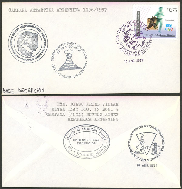 Lot 5 - argentine antarctica postal history -  Guillermo Jalil - Philatino Auction # 2301 ARGENTINA: General auction with very interesting material