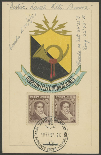 Lot 2 - argentine antarctica postal history -  Guillermo Jalil - Philatino Auction # 2301 ARGENTINA: General auction with very interesting material