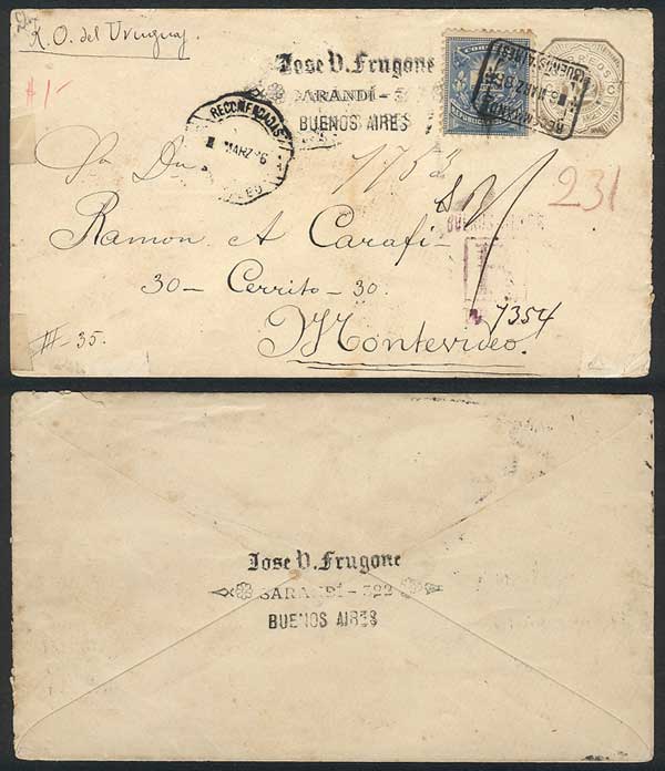 Lot 182 - Argentina postal history - Guillermo Jalil - Philatino Auction # 2302 ARGENTINA: Special January auction! Lot 182 - Argentina postal history - Guillermo Jalil - Philatino Auction # 2302 ARGENTINA: Special January auction!