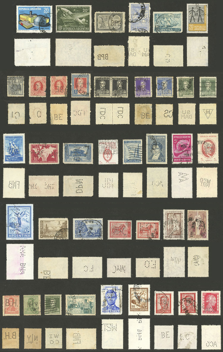 Lot 160 - Argentina perfins -  Guillermo Jalil - Philatino Auction # 2302 ARGENTINA: Special January auction!