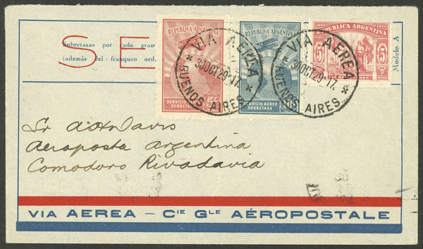 Lot 183 - Argentina POSTAL HISTORY - FLIGHTS -  Guillermo Jalil - Philatino Auction # 2305 ARGENTINA: Special February auction