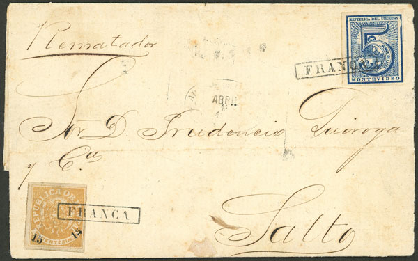 Lot 93 - Argentina postal history -  Guillermo Jalil - Philatino Auction # 2306 URUGUAY: Special February auction