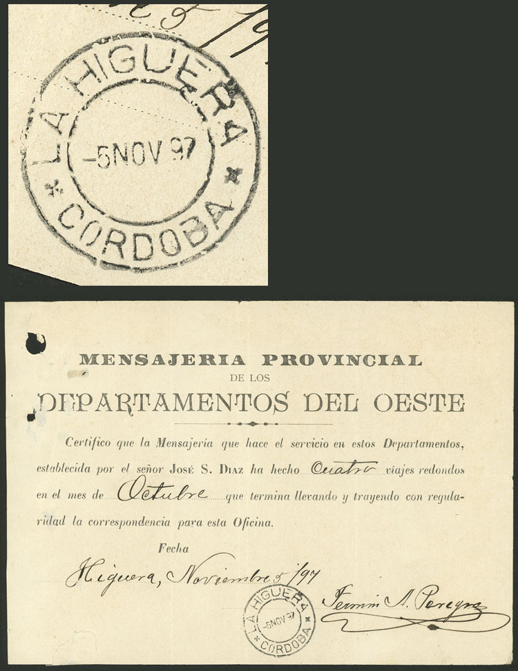 Lot 165 - Argentina postal history - Guillermo Jalil - Philatino Auction # 2307 ARGENTINA: Special March auction Lot 165 - Argentina postal history - Guillermo Jalil - Philatino Auction # 2307 ARGENTINA: Special March auction