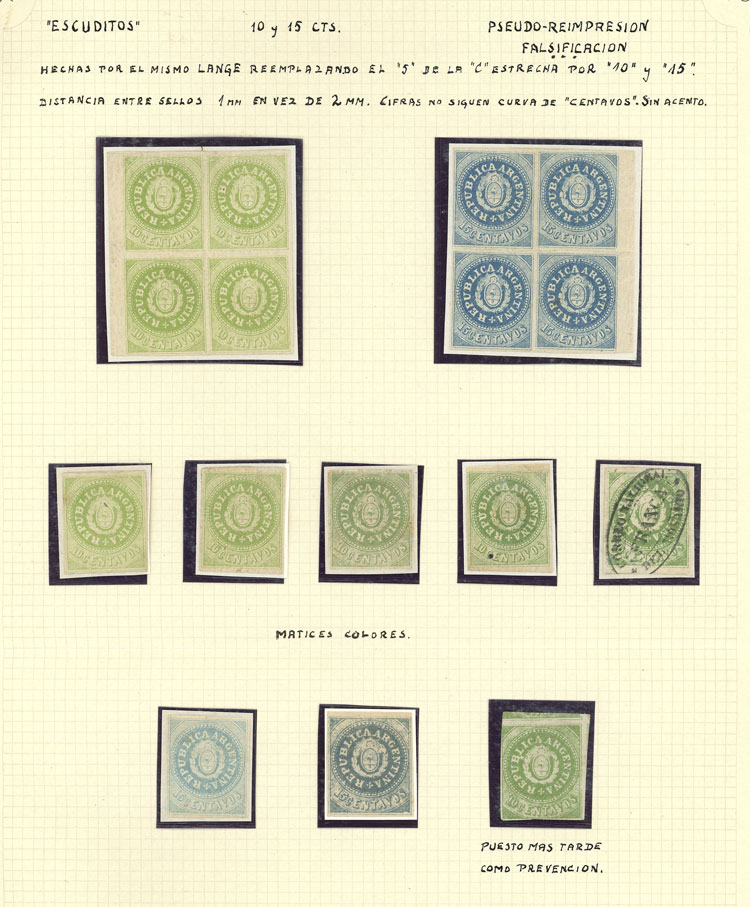 Lot 20 - Argentina escuditos -  Guillermo Jalil - Philatino Auction # 2307 ARGENTINA: Special March auction