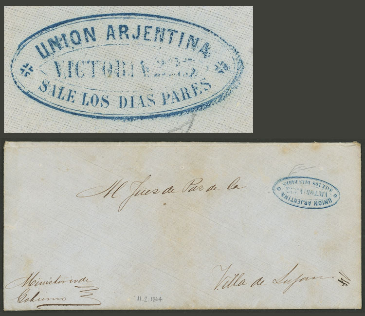 Lot 153 - Argentina postal history - stagecoach mail - Guillermo Jalil - Philatino Auction # 2307 ARGENTINA: Special March auction Lot 153 - Argentina postal history - stagecoach mail - Guillermo Jalil - Philatino Auction # 2307 ARGENTINA: Special March auction
