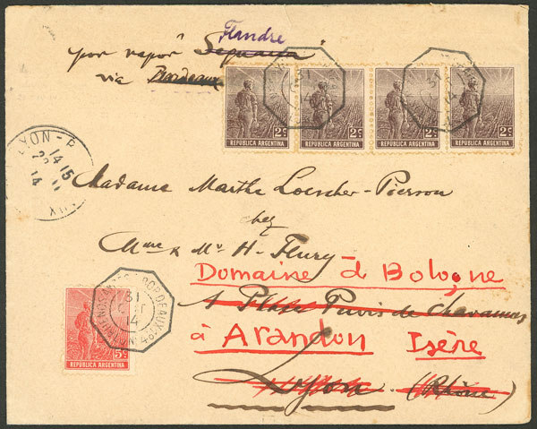 Lot 175 - Argentina postal history - Guillermo Jalil - Philatino Auction # 2307 ARGENTINA: Special March auction Lot 175 - Argentina postal history - Guillermo Jalil - Philatino Auction # 2307 ARGENTINA: Special March auction