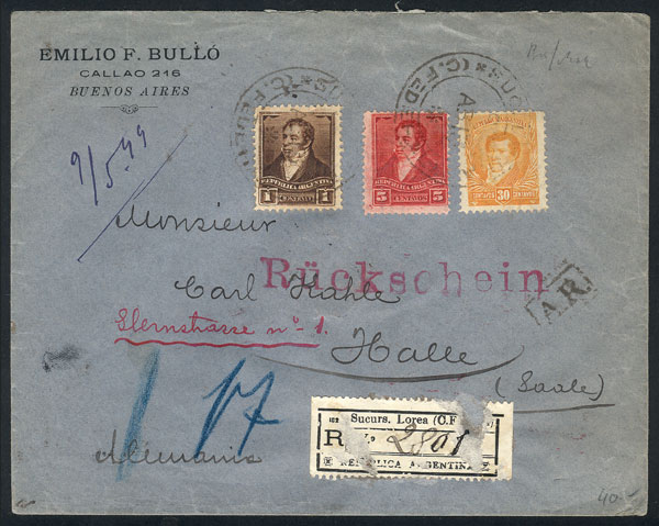 Lot 167 - Argentina postal history - Guillermo Jalil - Philatino Auction # 2307 ARGENTINA: Special March auction Lot 167 - Argentina postal history - Guillermo Jalil - Philatino Auction # 2307 ARGENTINA: Special March auction