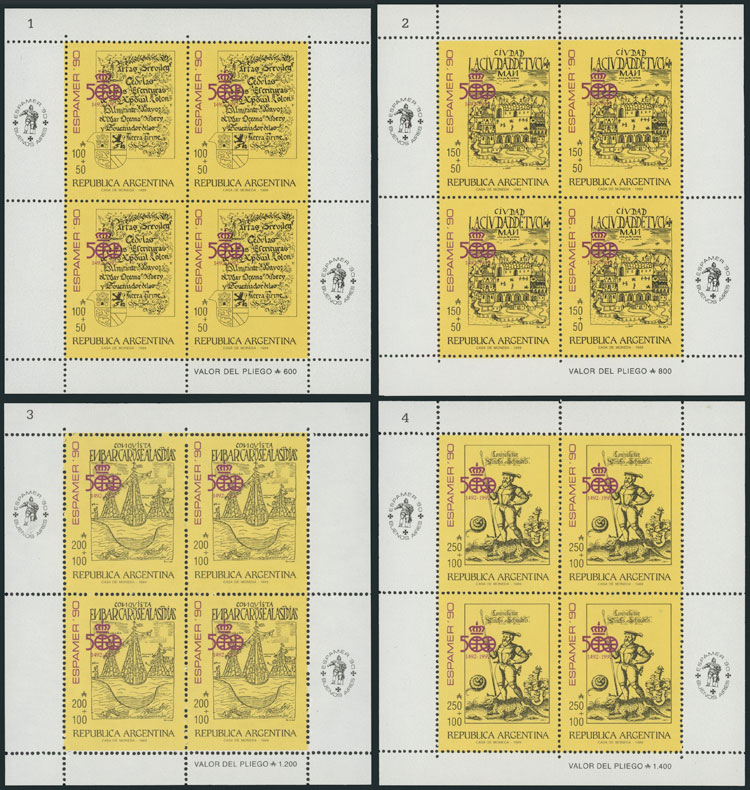 Lot 1055 - Argentina souvenir sheets -  Guillermo Jalil - Philatino Auction # 2311 ARGENTINA: very attractive auction