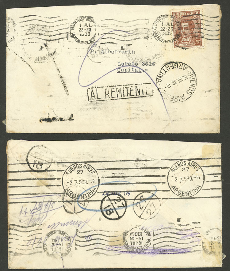 Lot 1307 - Argentina postal history -  Guillermo Jalil - Philatino Auction # 2311 ARGENTINA: very attractive auction