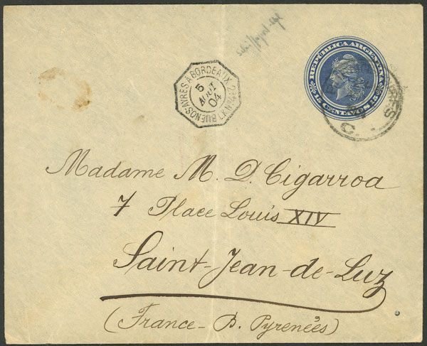 Lot 1255 - Argentina postal history -  Guillermo Jalil - Philatino Auction # 2311 ARGENTINA: very attractive auction