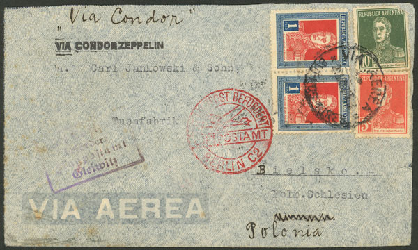 Lot 1297 - Argentina postal history -  Guillermo Jalil - Philatino Auction # 2311 ARGENTINA: very attractive auction