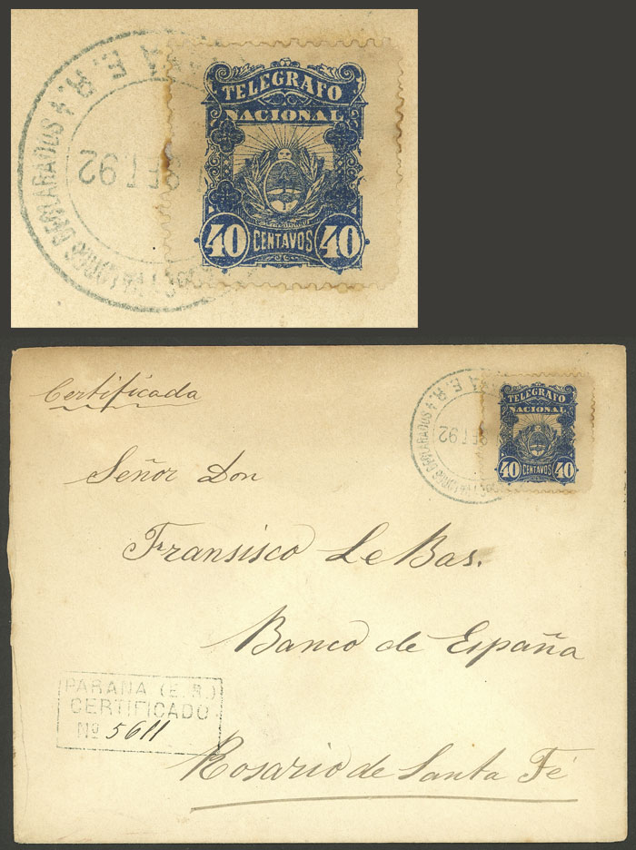 Lot 217 - Argentina telegraph stamps -  Guillermo Jalil - Philatino Auction # 2312 ARGENTINA: Special April auction
