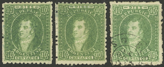 Lot 77 - Argentina rivadavias -  Guillermo Jalil - Philatino Auction # 2312 ARGENTINA: Special April auction