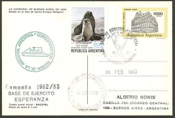 Lot 9 - argentine antarctica postal history -  Guillermo Jalil - Philatino Auction # 2315 ARGENTINA: 