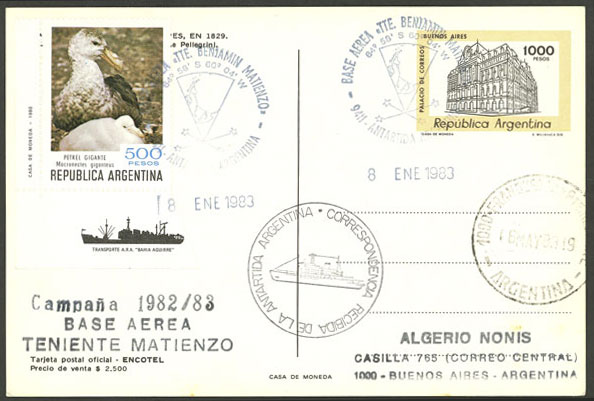 Lot 5 - argentine antarctica postal history -  Guillermo Jalil - Philatino Auction # 2315 ARGENTINA: 