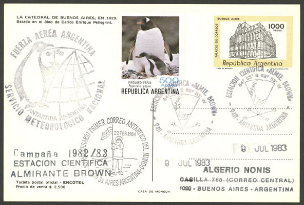 Lot 11 - argentine antarctica postal history -  Guillermo Jalil - Philatino Auction # 2315 ARGENTINA: 