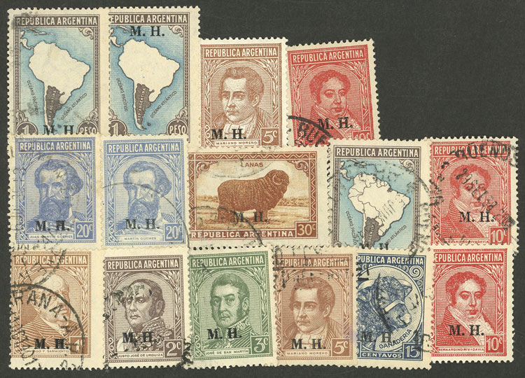 Lot 1140 - Argentina official stamps - Guillermo Jalil - Philatino Auction # 2315 ARGENTINA: Lot 1140 - Argentina official stamps - Guillermo Jalil - Philatino Auction # 2315 ARGENTINA: