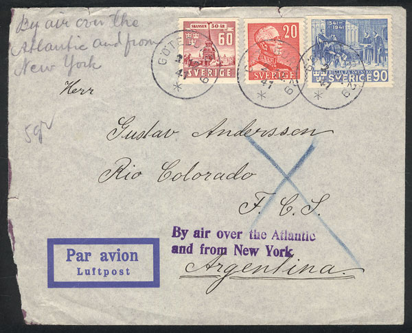 Lot 3223 - Sweden postal history -  Guillermo Jalil - Philatino Auction # 2317 WORLDWIDE + ARGENTINA: Special May auction