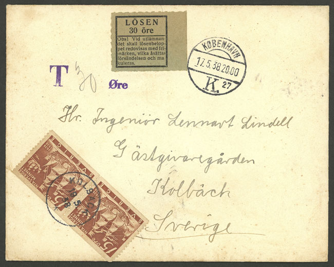 Lot 3222 - Sweden postal history -  Guillermo Jalil - Philatino Auction # 2317 WORLDWIDE + ARGENTINA: Special May auction